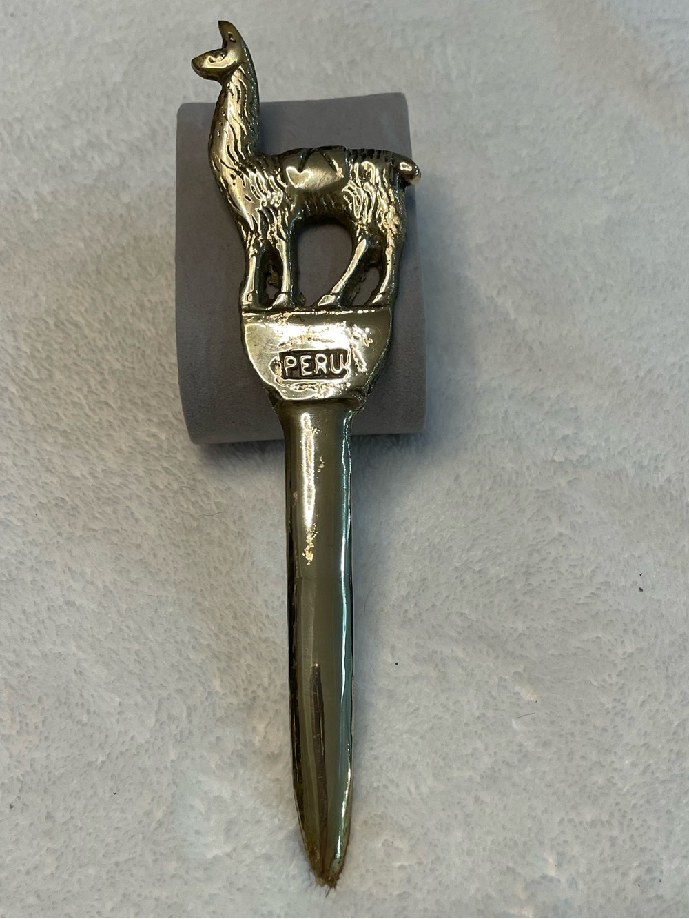 Peru Brass Llama Letter Opener Men’s or Women’s - Gold Tone.
